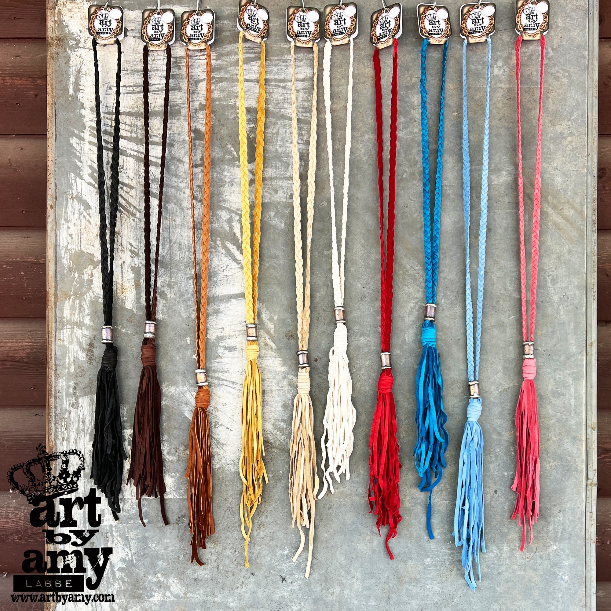 Braided Leather Tassel Necklace