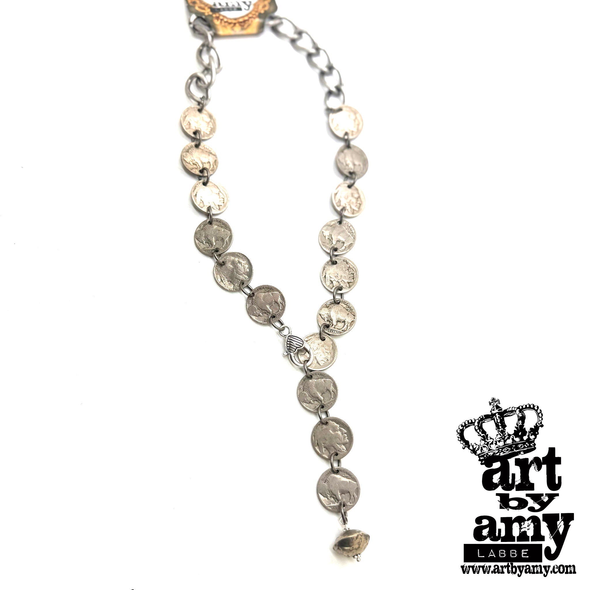 Buffalo Nickel Lariat - Art by Amy Labbe
