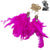 Pink feather earrings with gold accents on a white background, branded 'Art by Amy'.