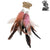 Feather earrings with pink, brown, and white feathers on a white background, branded 'Art by Amy'.