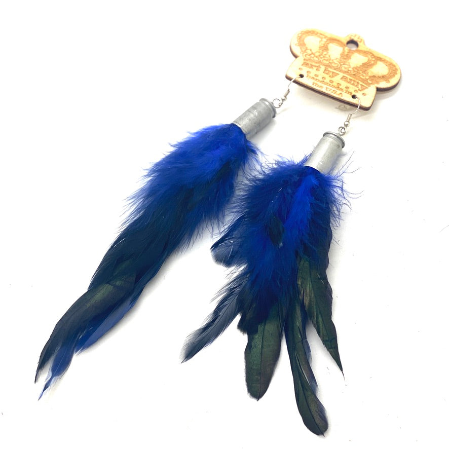 SBA Blue Feather Earrings