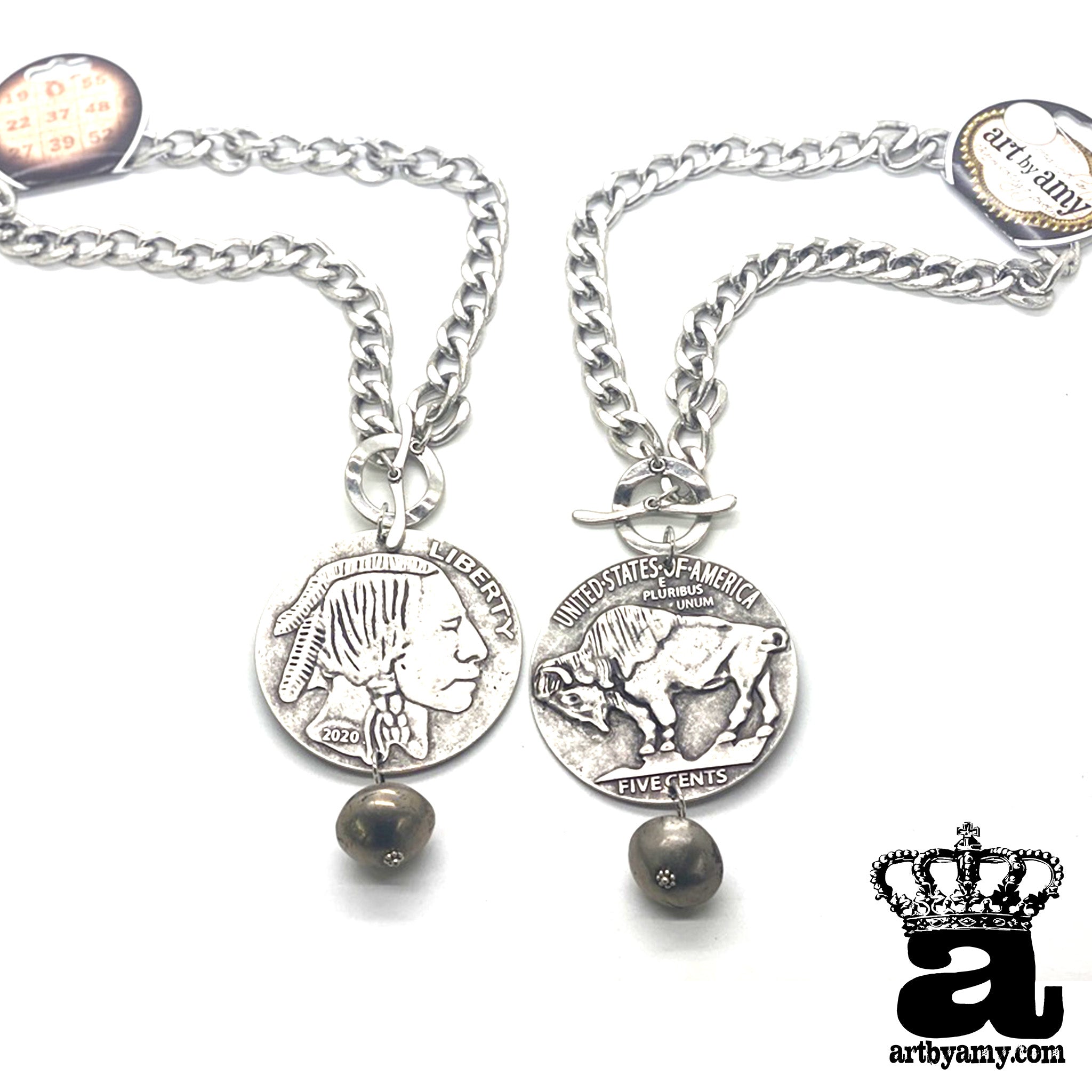 Big Buffalo Coin Necklace - Art by Amy Labbe