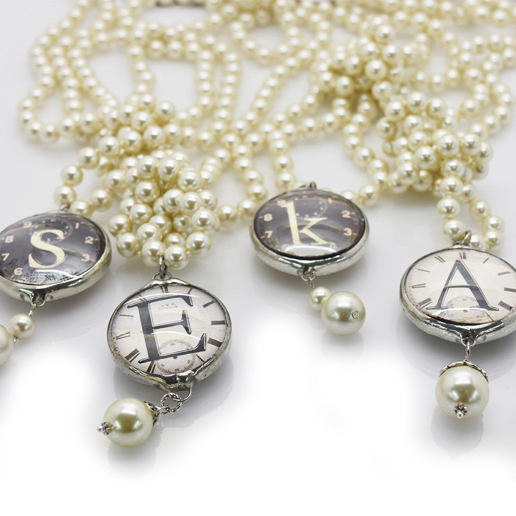 Clock Pearl Necklace
