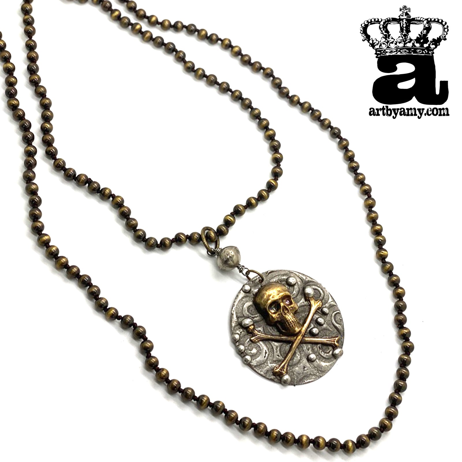 Gold Cowboy Skull Necklace