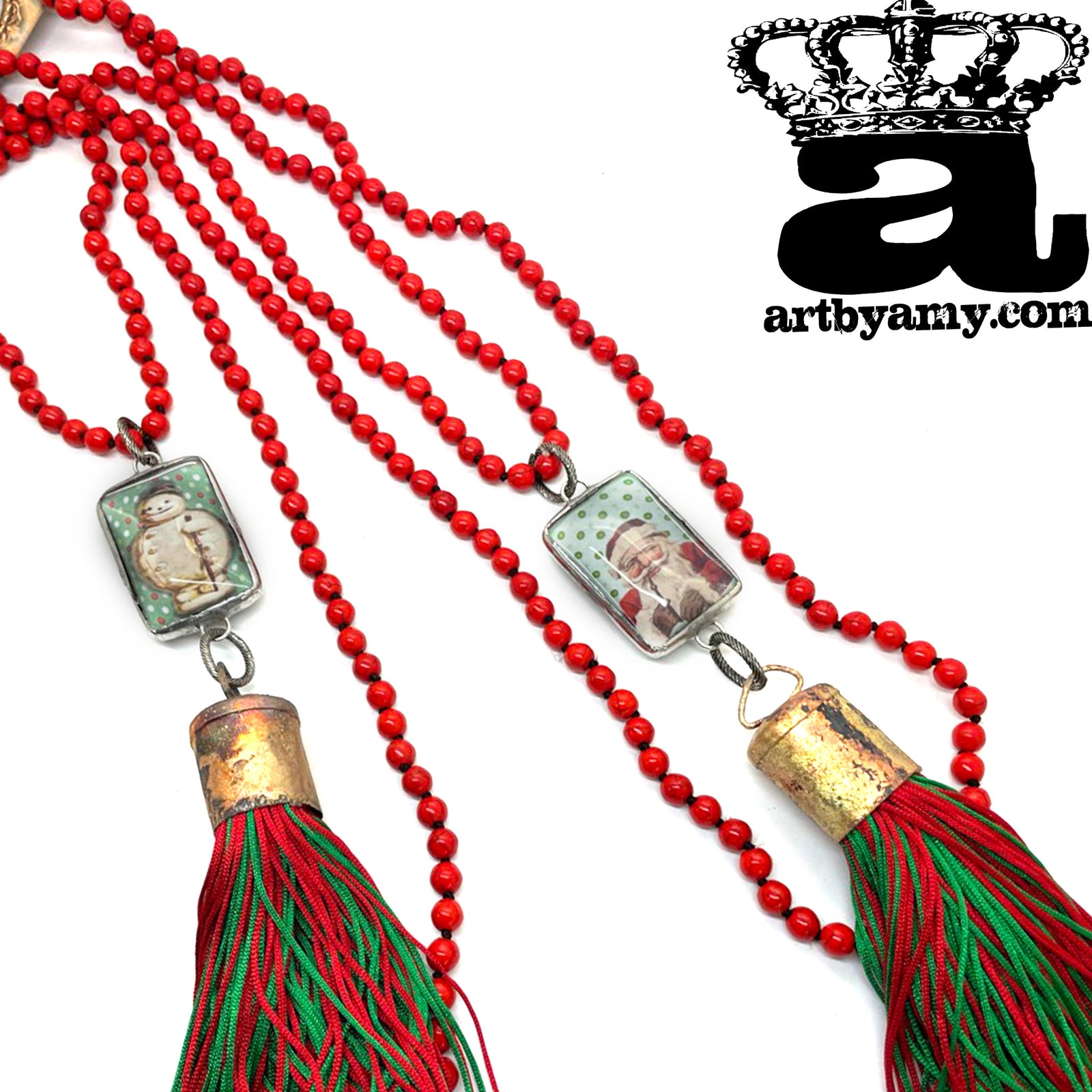 Red Santa Snowman Tassel