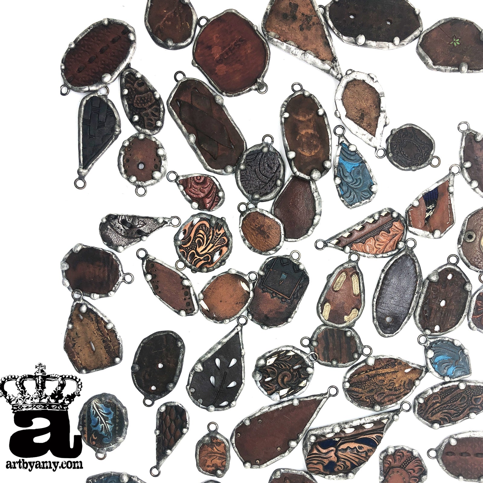 Upcycled Vintage Leather Pendants