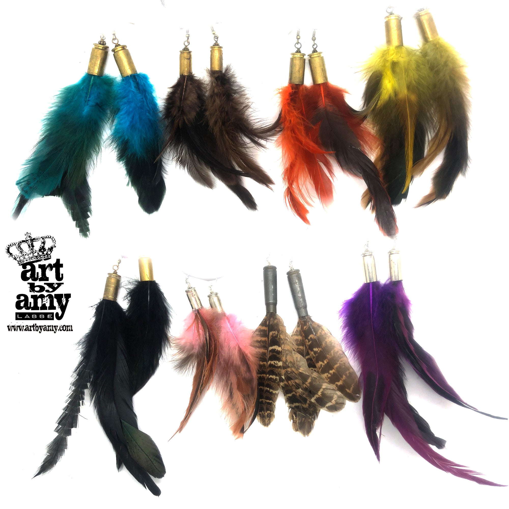 Feather Bullet Earrings