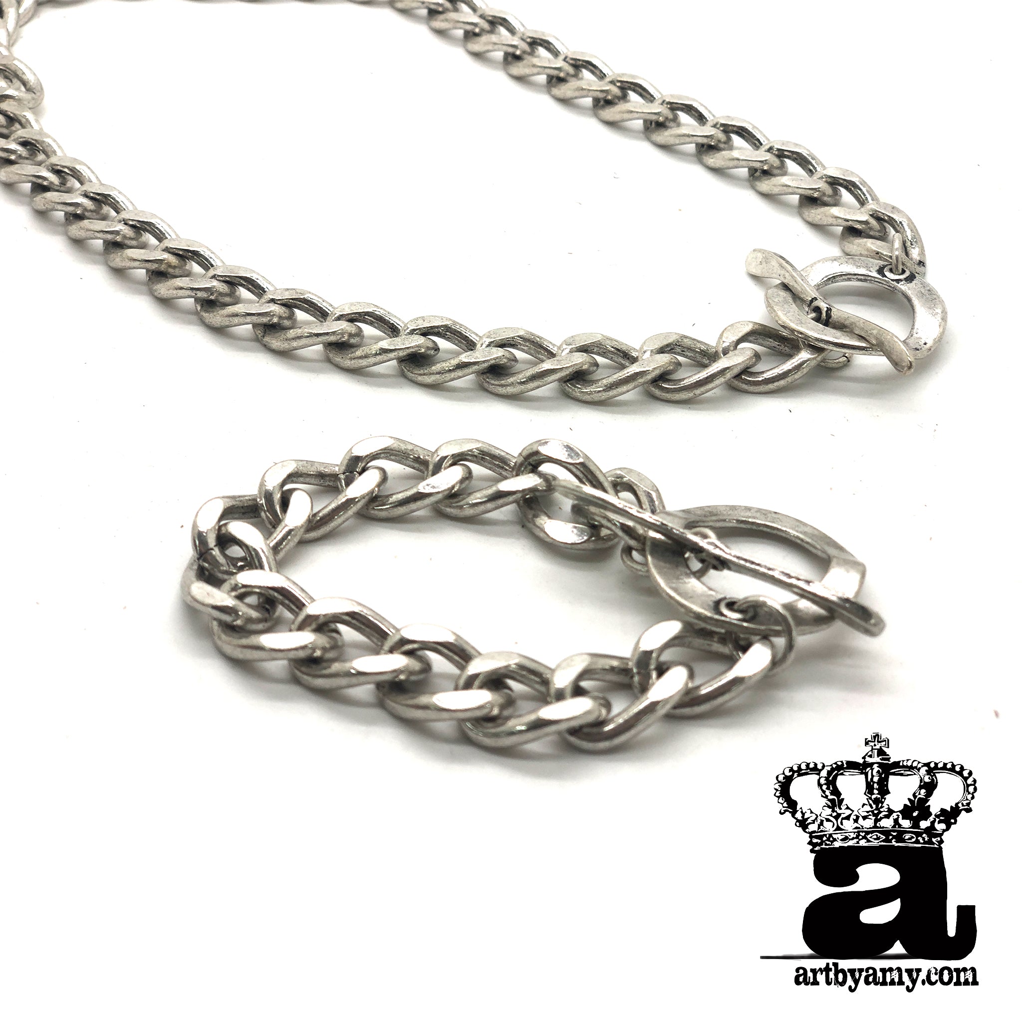 【VINTAGE HOLLYWOOD】Prism Chain Bracelet_VH2533BR070M Flattened Curb Chain - Art by Amy Labbe