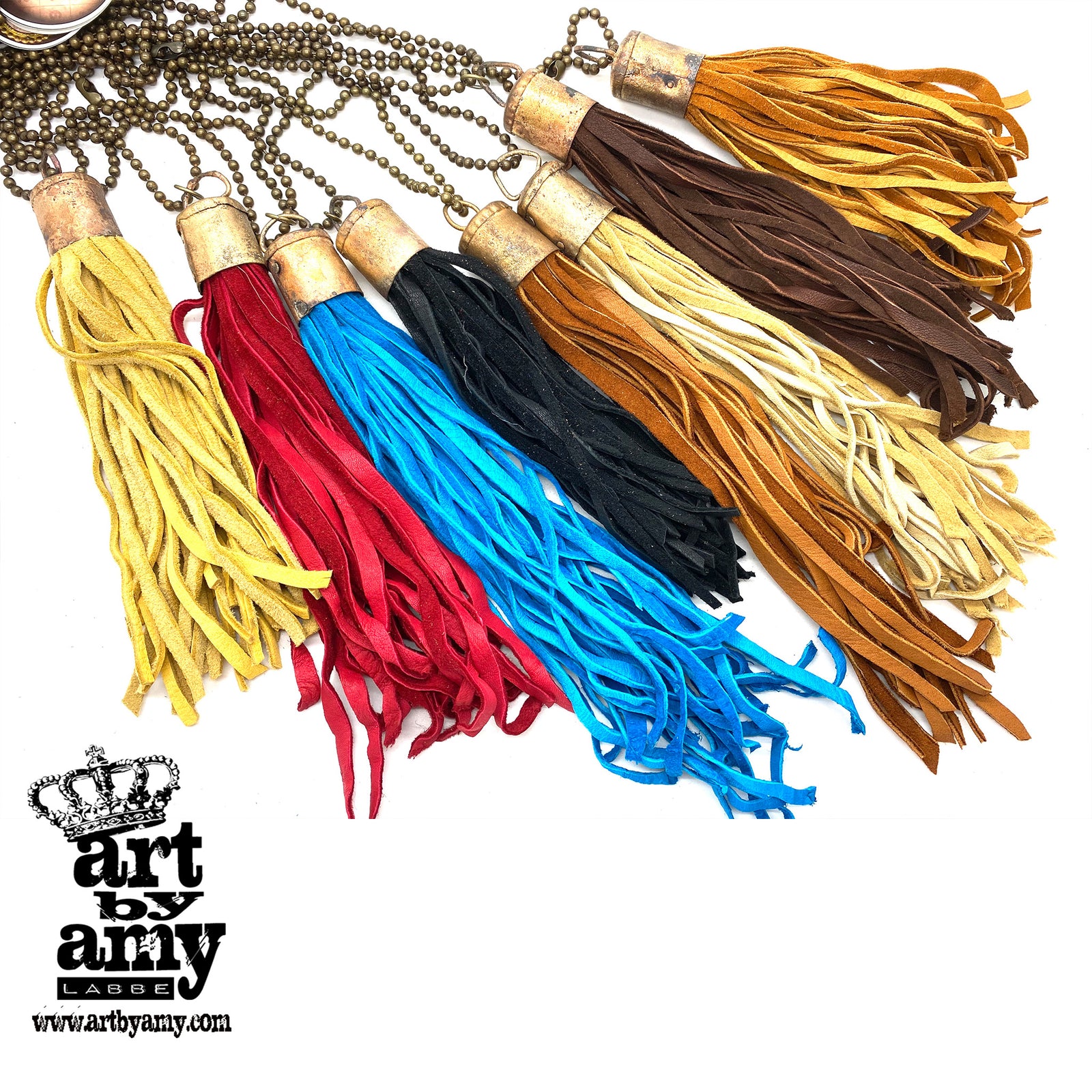 Long Leather Tassel Necklace
