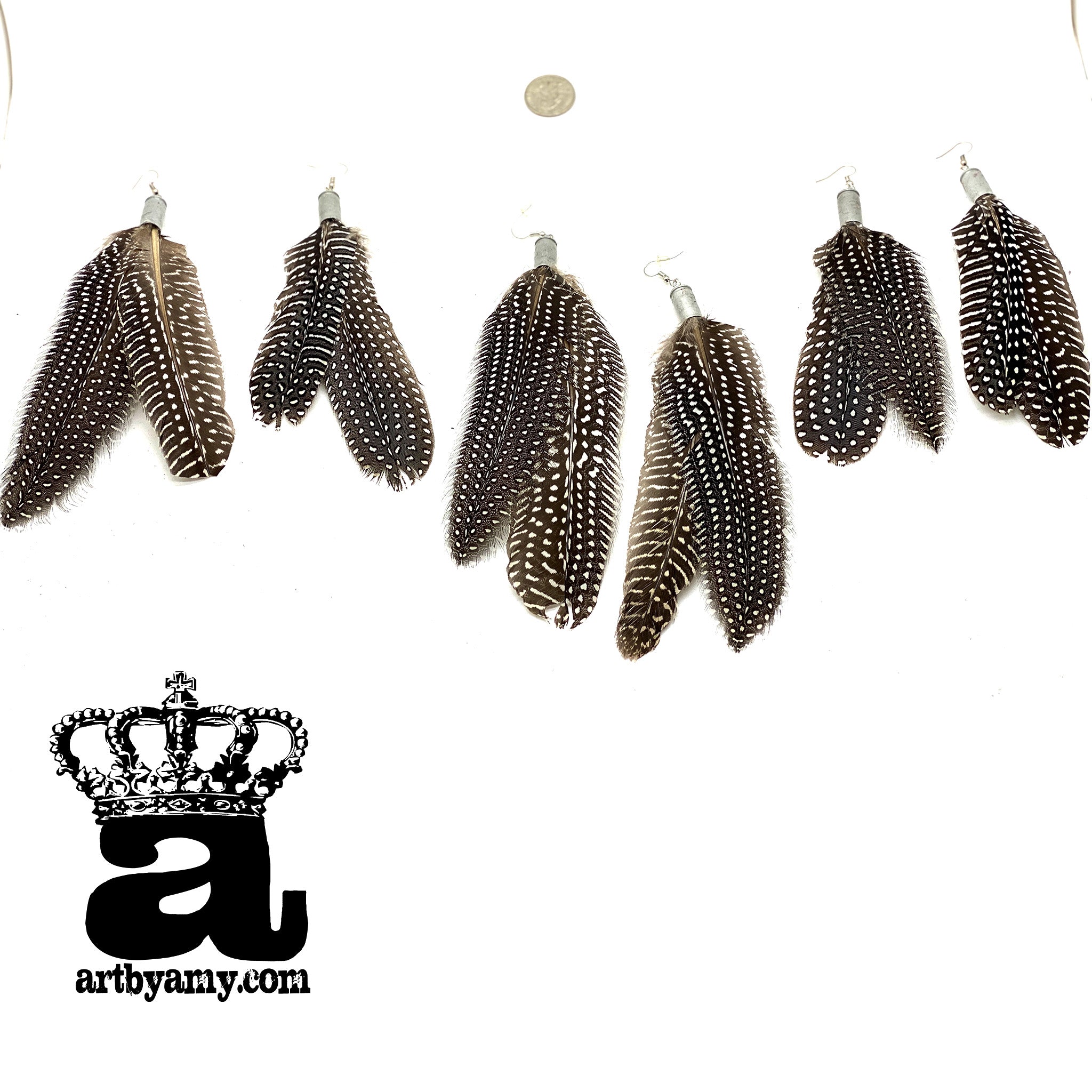 Black ostrich feather bee earrings — Amahle Designs