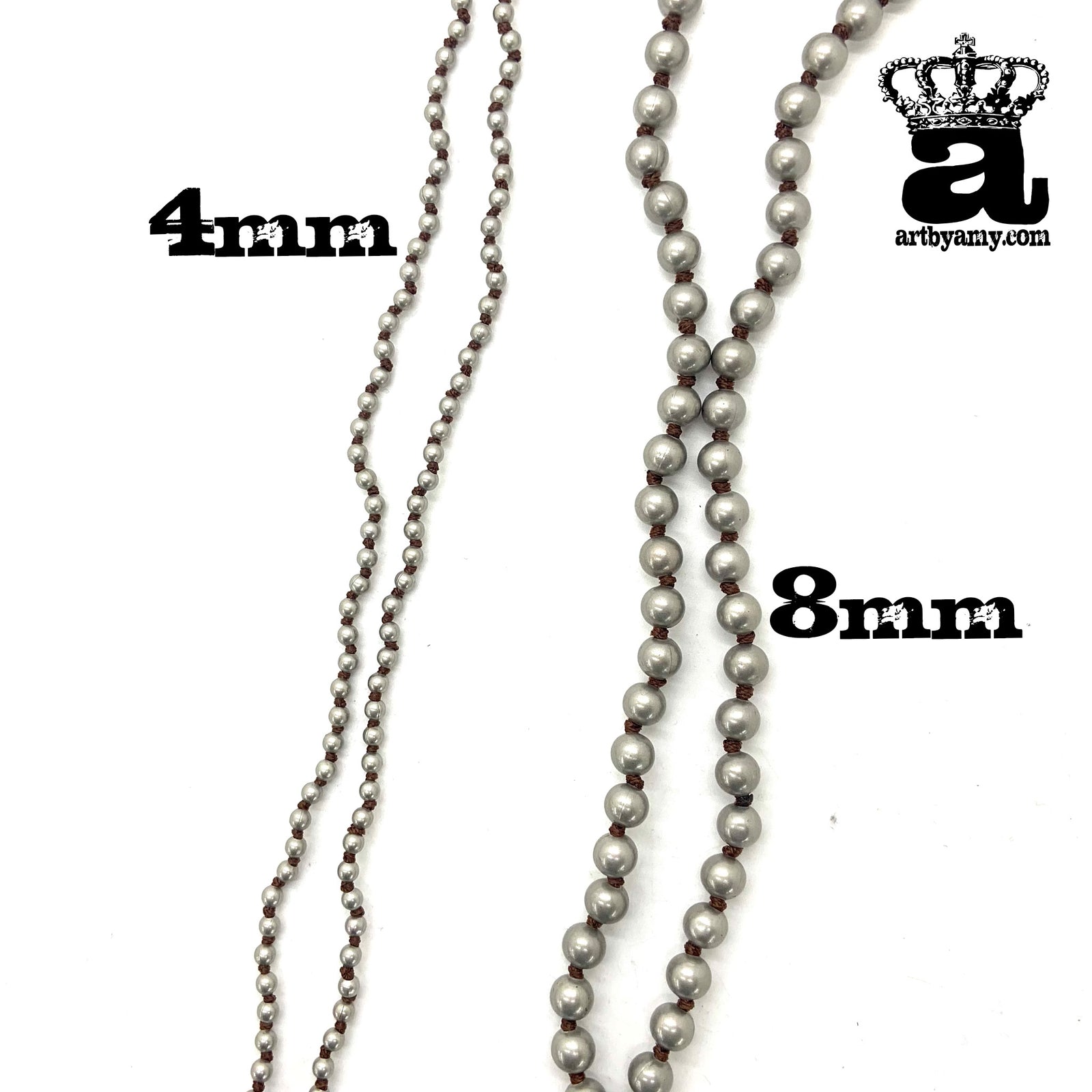 Knotted Silver Beads