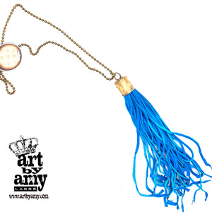 Long Leather Tassel Necklace