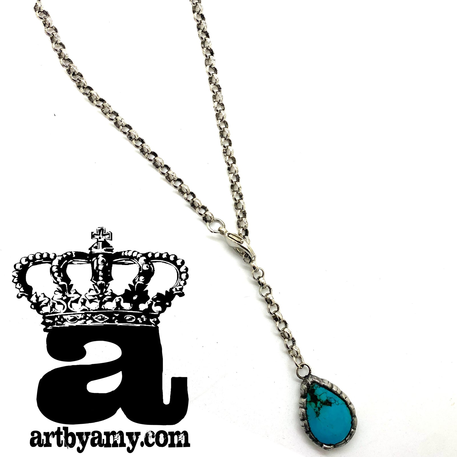 Turquoise Tear Lariat